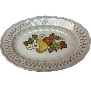 Metlox Vernon Ware Small Oval Serving Platter Fruit Pattern California 9.5"